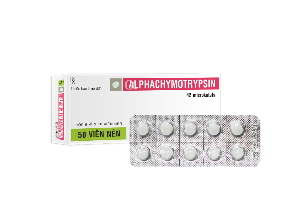 Viên nén Alphachymotrypsin 8.4 mg V/10, H/50
